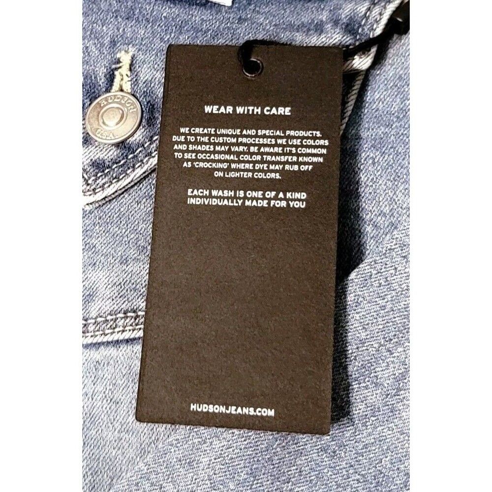 HUDSON Straight Stretch Denim Jeans 16/36 Flap Back Pocket Slim Fit Mid-Rise NWT - Picture 11 of 11